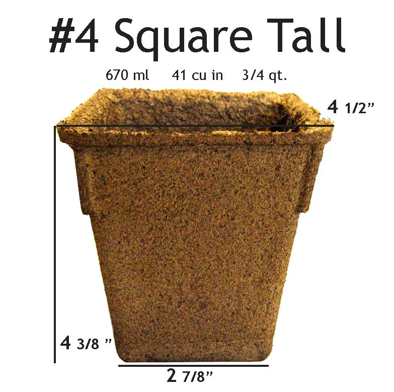 CowPot #4 Tall Square Plantable Pot