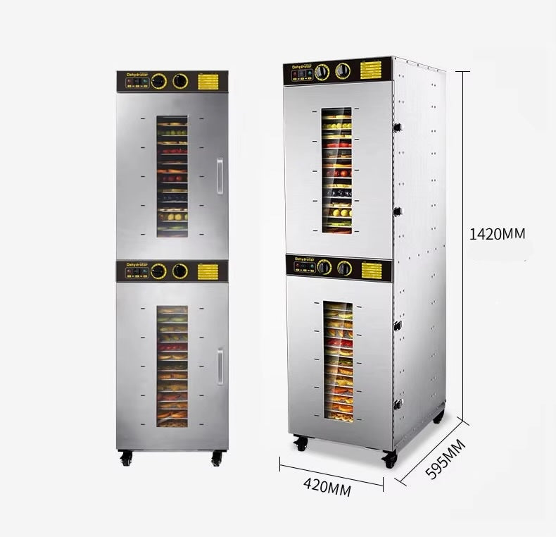 Heavybao Industrial Commercial Vertical Two Door Food Dehydrator Fruit, Vegetable, Medicinal Plant, Culinary Fine Herb, Tea, Meat, Grains, Beans Drying Oven