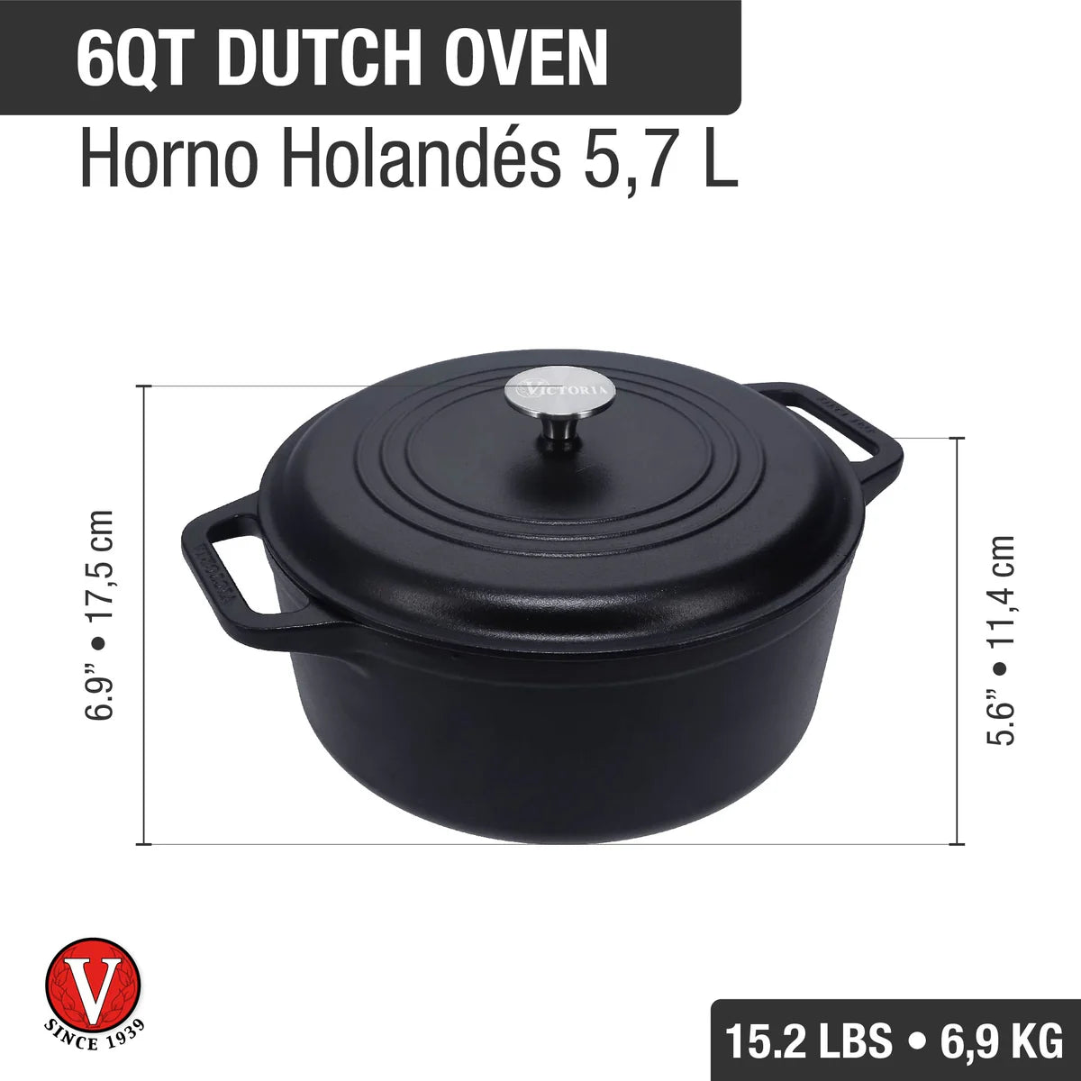 Victoria 6 qt. Cast Iron Dutch Oven with Lid Barbecue grill online shopping