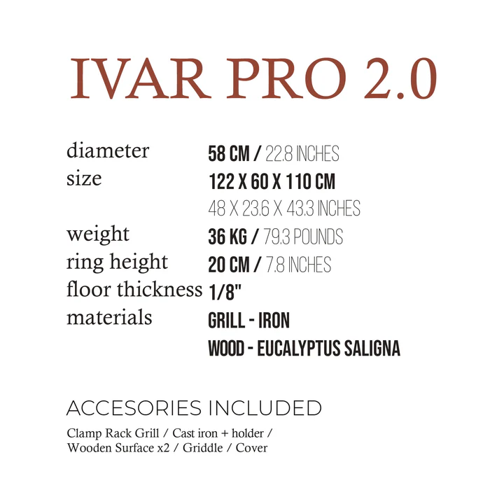 Ivar Pro 2.0 Outdoor Grill