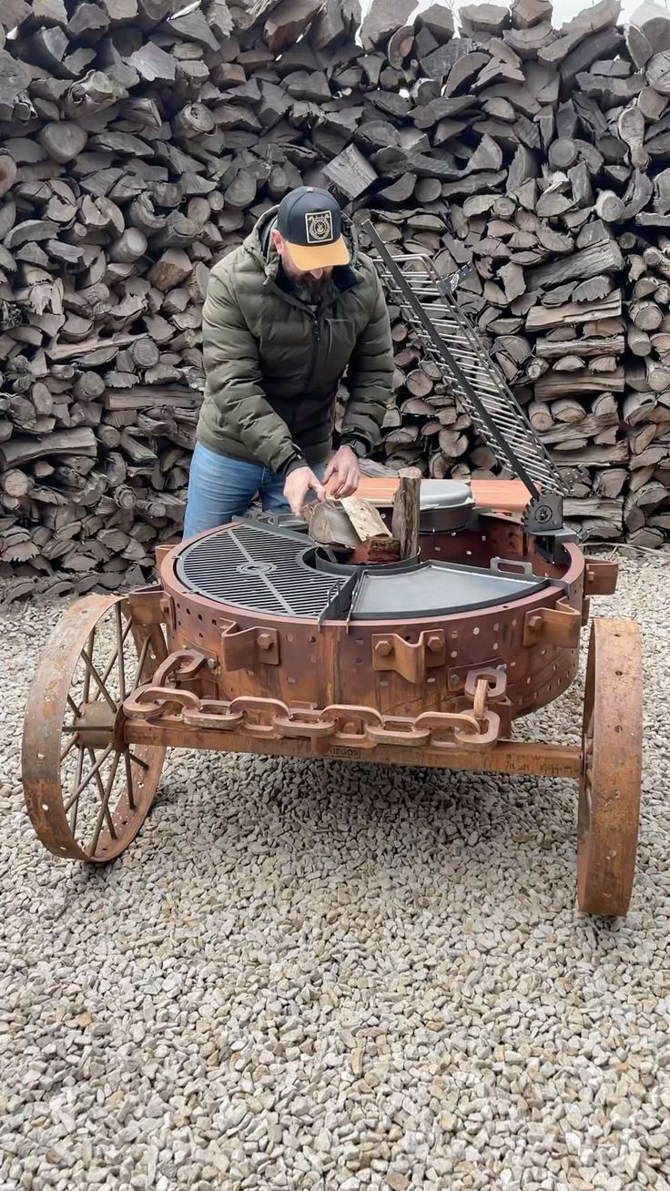 Outdoor open fire cooking grilling summer forest camping accessories