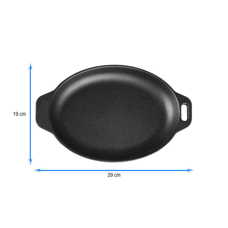 Victoria 11.5'' Cast Iron Oval Sizzle Pan and Serving Plate Barbecue grill online shopping