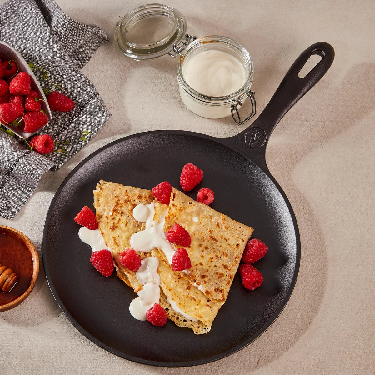 Victoria 10.5'' Cast Iron Comal Griddle and Crepe Pan Barbecue grill online shopping