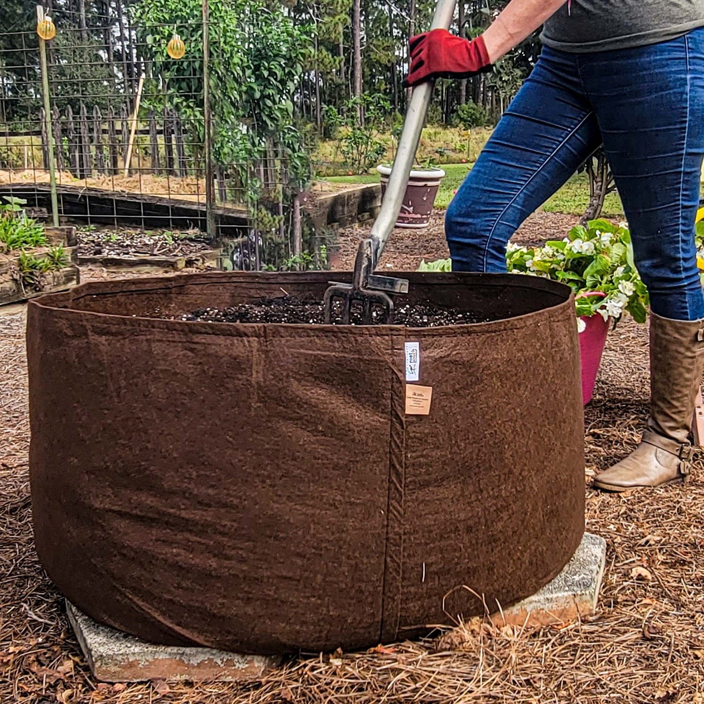 Root Pouch Heavyweight Brown Boxer Fabric Grow Bag