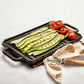 Victoria 13'' x 8.5'' Rectangular Cast Iron Reversible Griddle with Dual Handles Barbecue grill online shopping