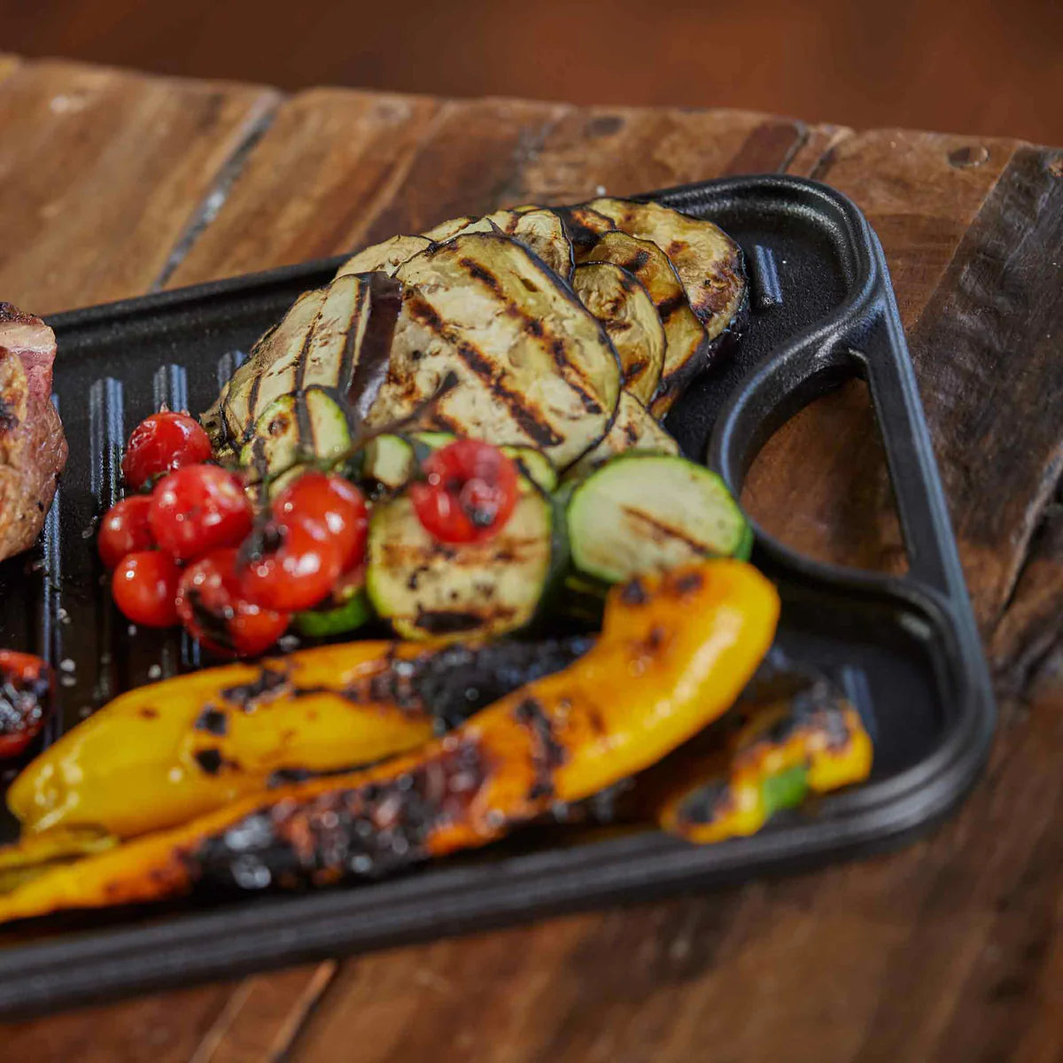 Victoria 18.5'' x 10'' Rectangular Cast Iron Reversible Griddle Barbecue grill online shopping