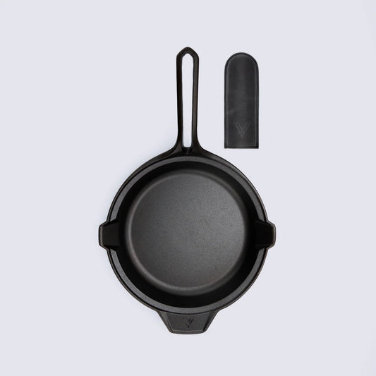 Victoria Signature Classic Cast Iron 10'' Skillet + Leather Handle Barbecue grill online shopping