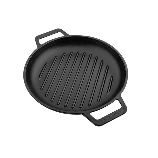 Victoria 10'' Cast Iron Round Grill Pan with Double Loop Handles Barbecue grill online shopping