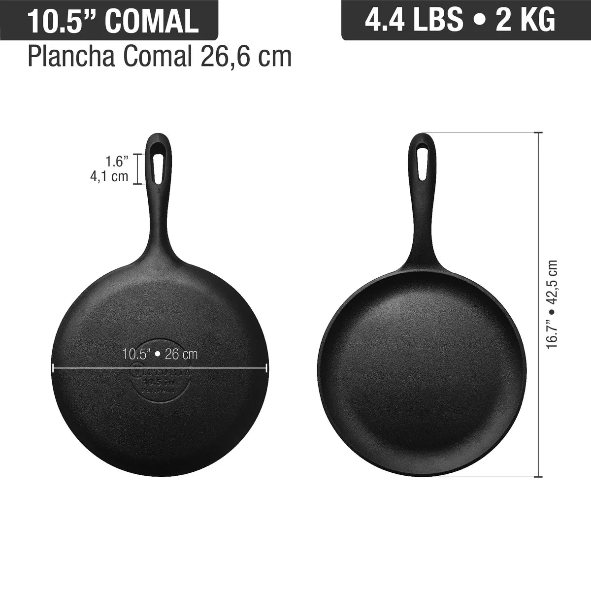 Victoria 10.5'' Cast Iron Comal Griddle and Crepe Pan Barbecue grill online shopping