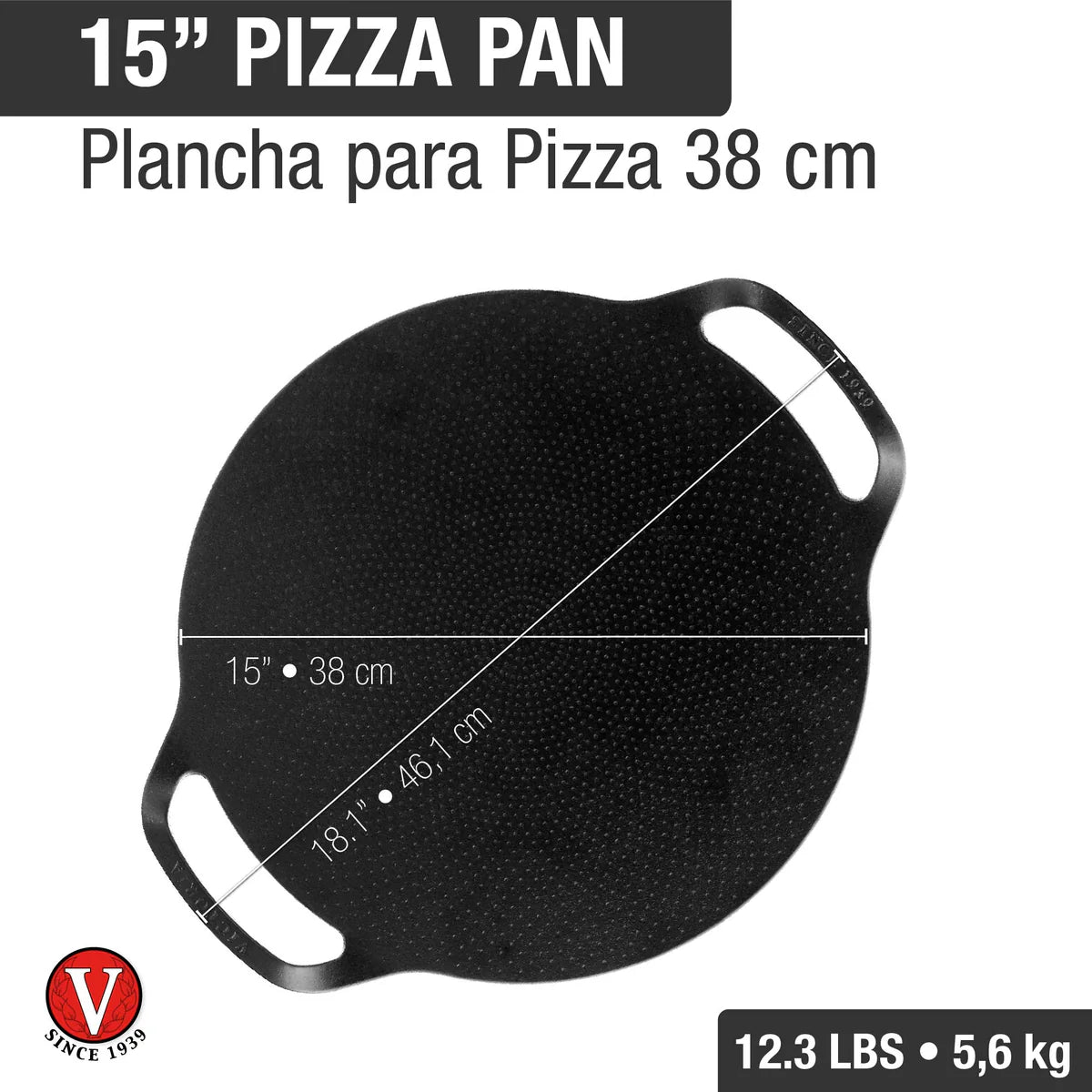 Victoria 15'' Cast Iron Pizza Pan and Comal with Dual Handles Barbecue grill online shopping