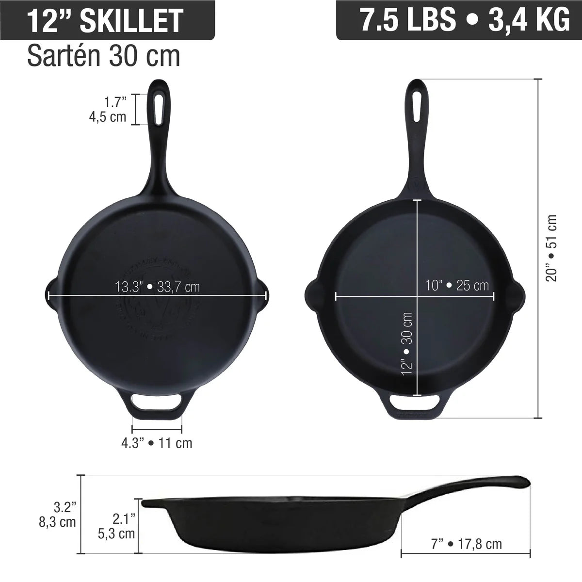 Victoria 12'' Cast Iron Skillet Barbecue grill online shopping