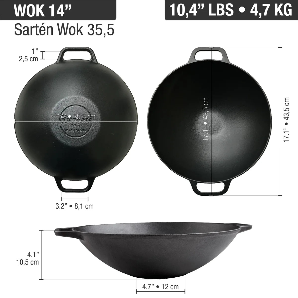 Victoria 14'' Cast Iron Wok Barbecue grill online shopping