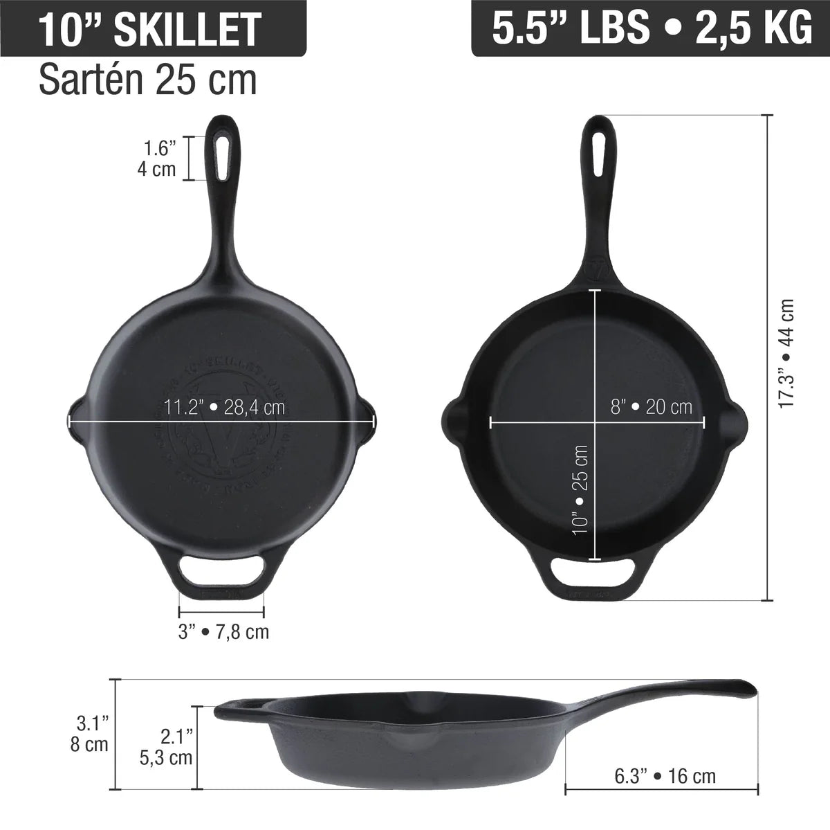 Victoria 10'' Cast Iron Skillet Barbecue grill online shopping