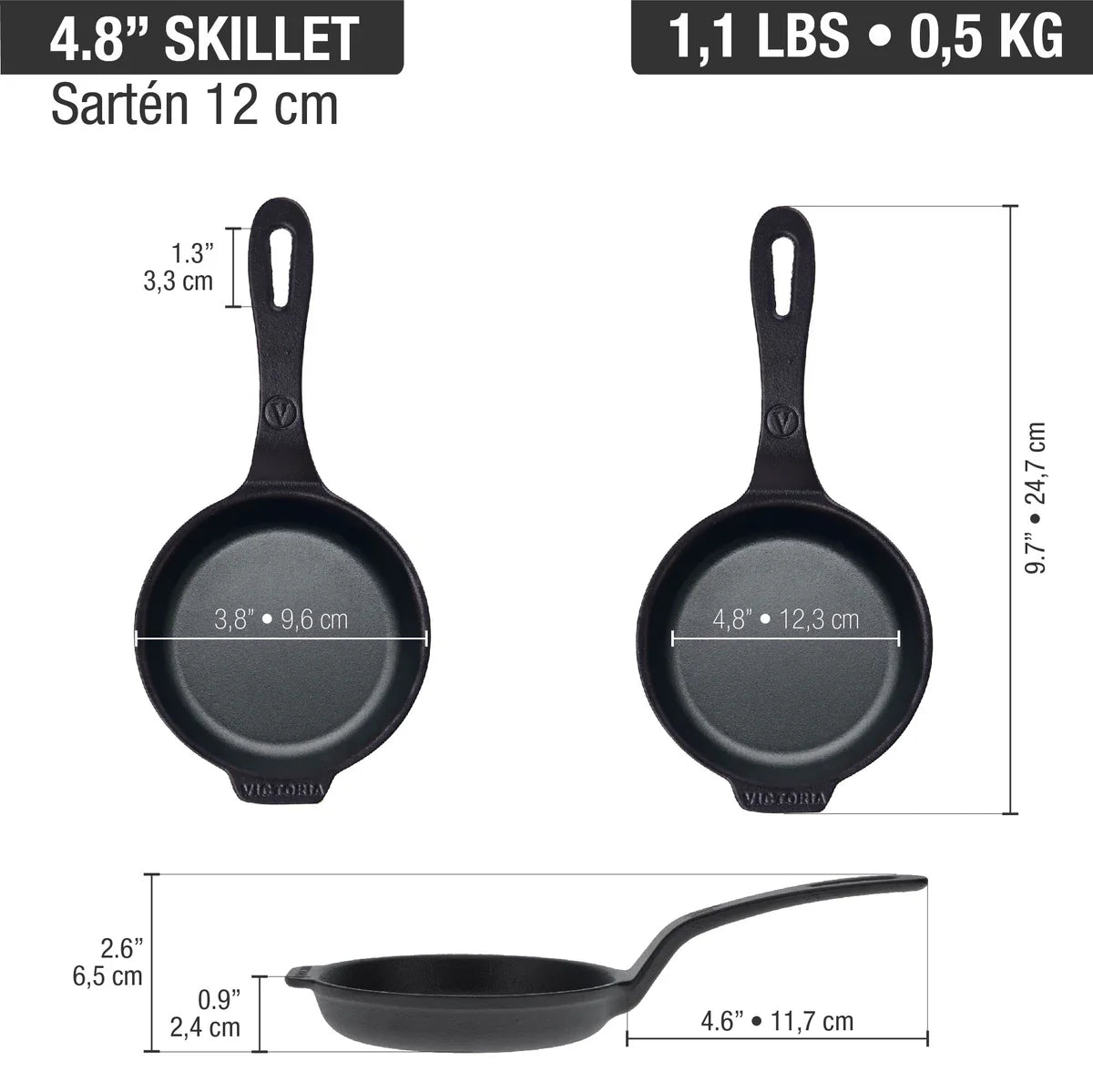 Victoria 4'' Mini Cast Iron Skillet Provoletera Barbecue grill online shopping