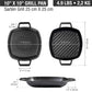 Victoria 10'' Cast Iron Square Grill Pan with Double Loop Handles Barbecue grill online shopping