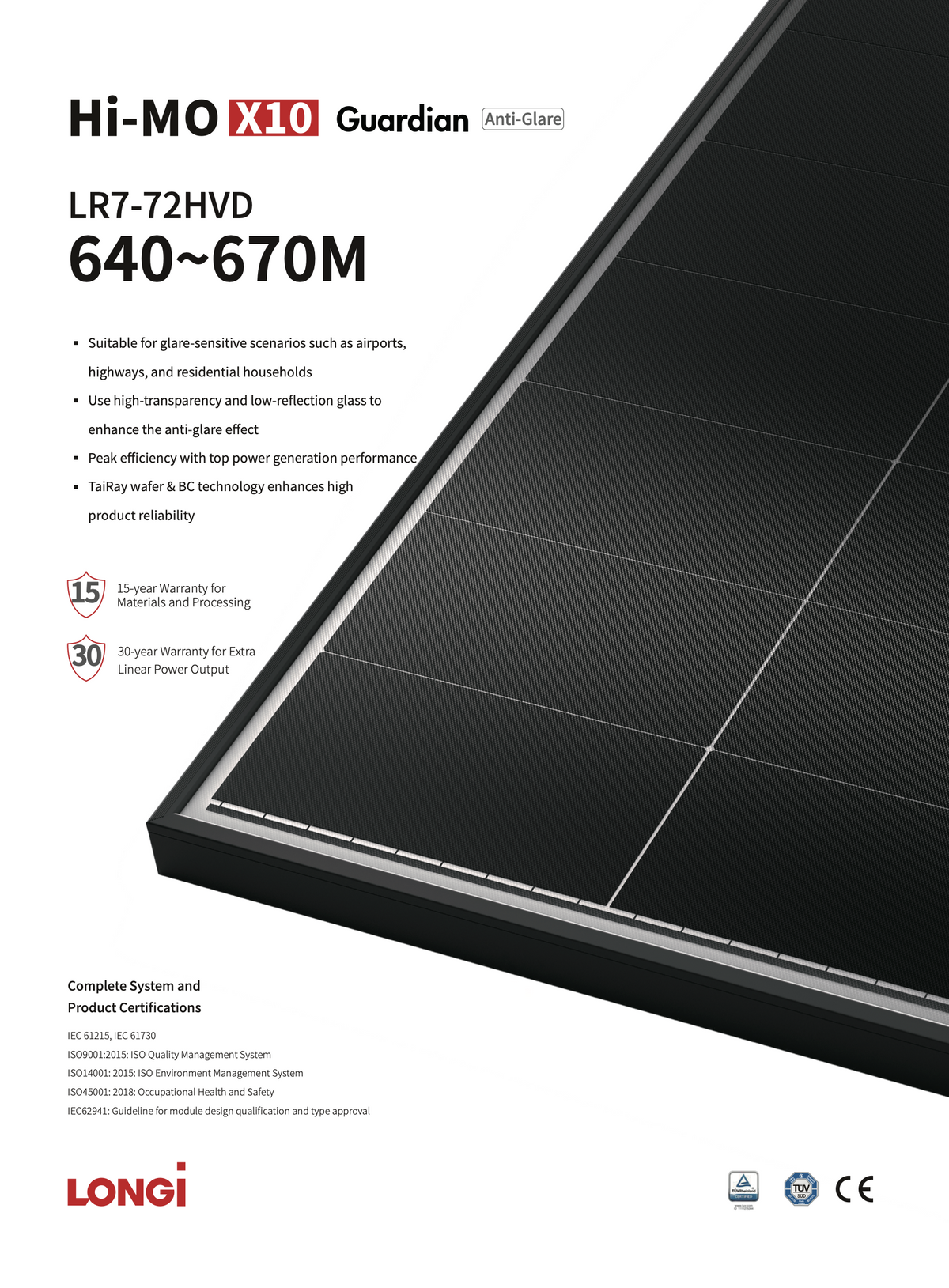 LONGi HI-MOX10 Guardian Anti Glare 640-670M PV Module LR7-72HVD
