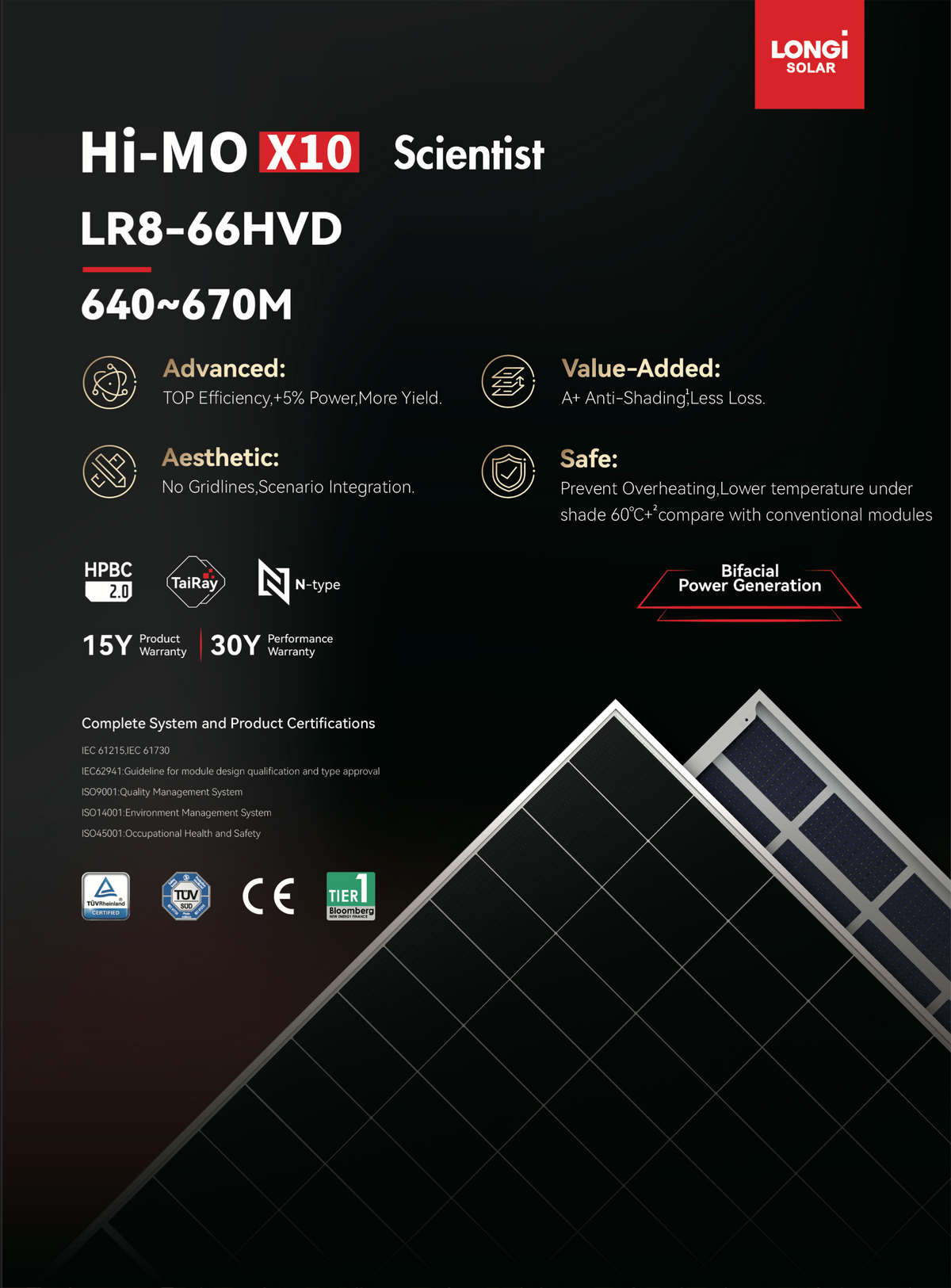 LONGi HI-MOX10 Scientist 640-670M PV Module LR8-66HVD