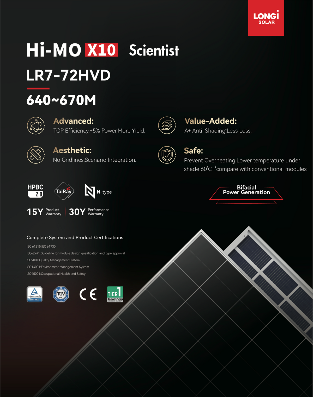 LONGi HI-MOX10 Scientist 640-670M PV Module LR7-72HVD