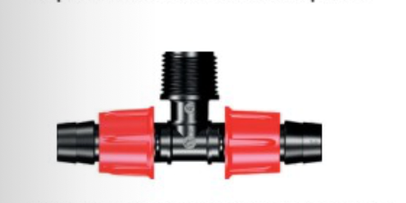 Toro Premium Drip Tape Irrigation Fittings, Tape x Tape x Male Thread Tee MPT Adapters