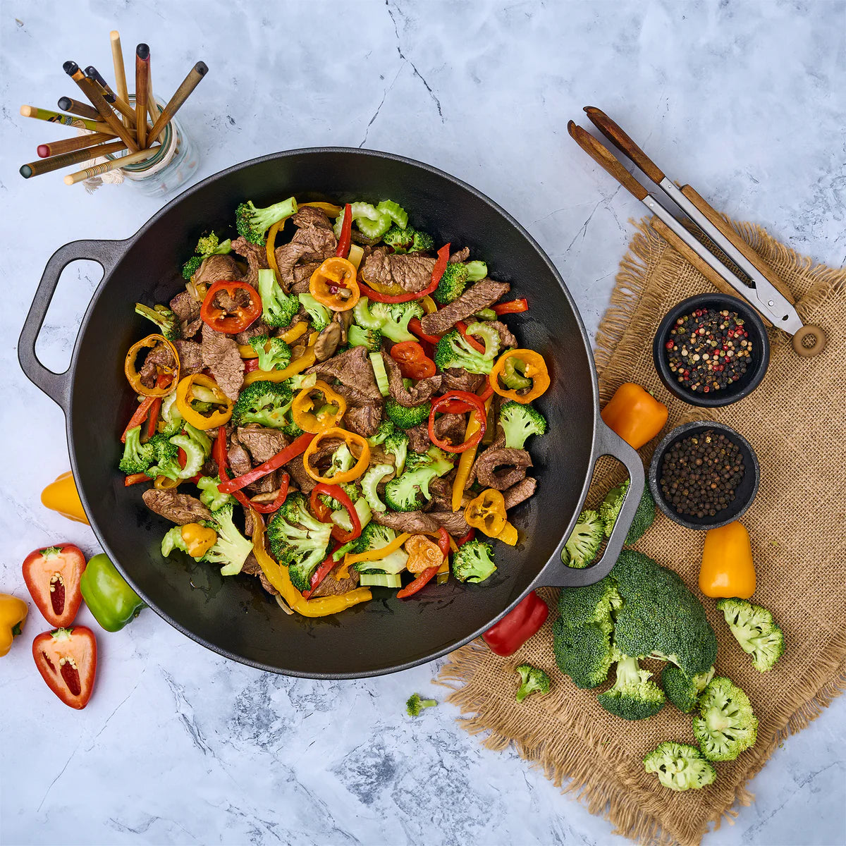 Victoria 14'' Cast Iron Wok Barbecue grill online shopping