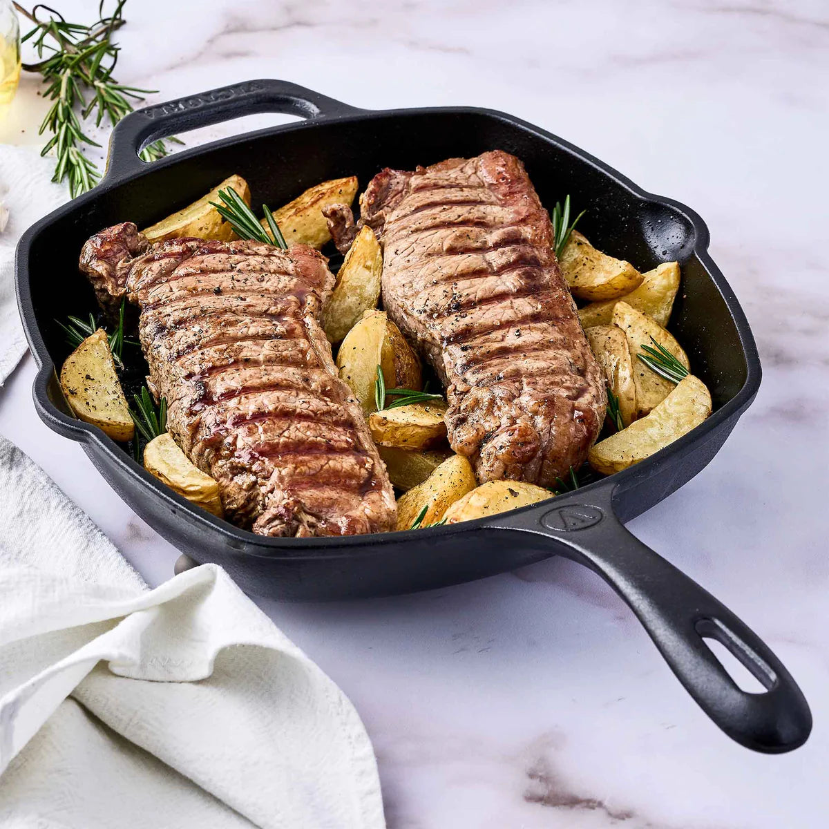 Victoria 10'' Cast Iron Square Grill Pan Barbecue grill online shopping