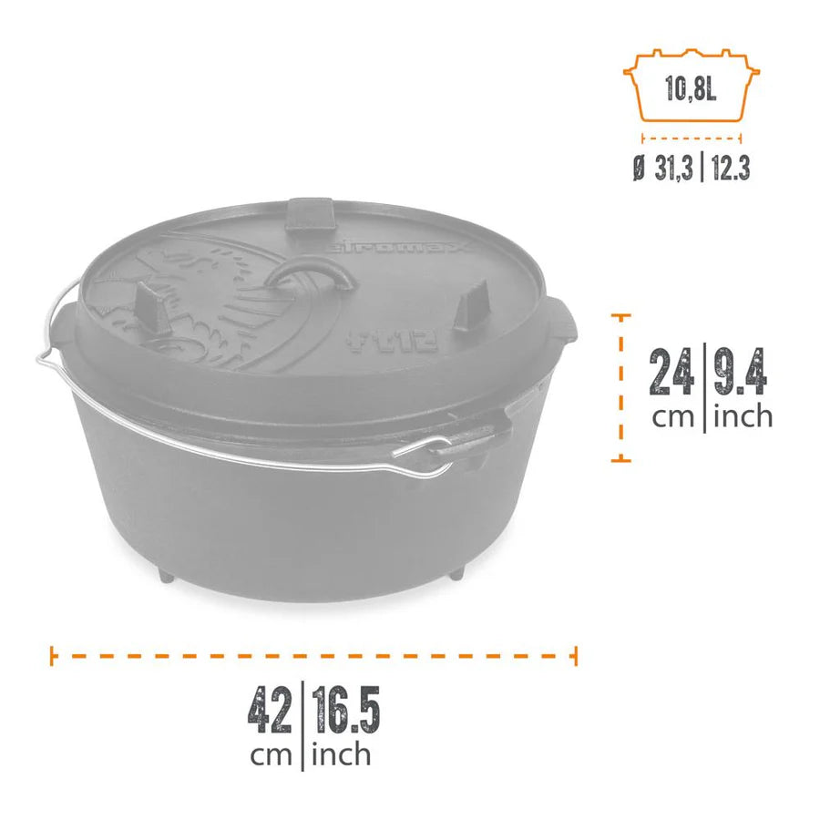 Petromax 10.8L Cast Iron Dutch Pot and 2L Lid Barbecue grill online shopping