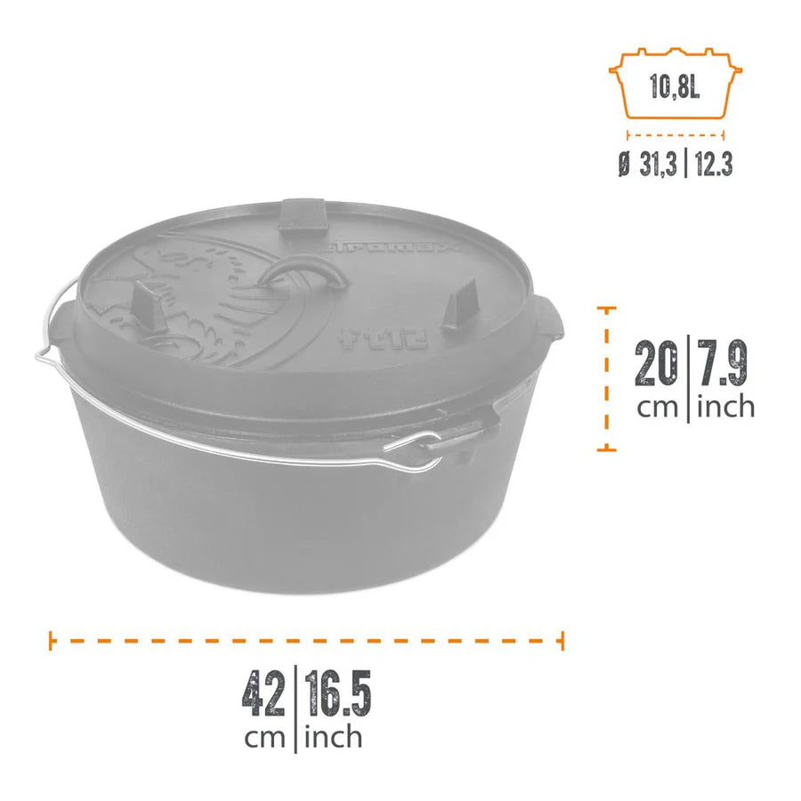 Petromax 10.8L Cast Iron Dutch Pot and 2L Lid Barbecue grill online shopping