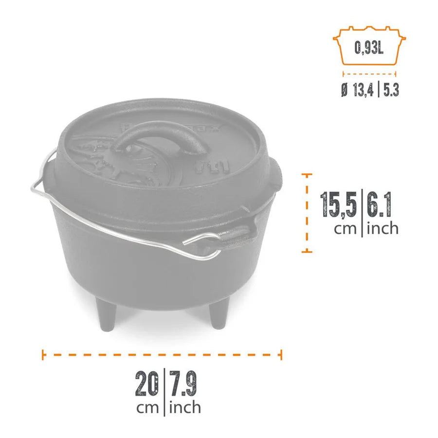 Petromax 0.93L Cast Iron Dutch Oven and 0.25L Lid with Feet Barbecue grill online shopping