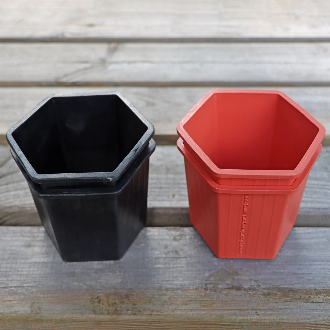 PlasticFreeGardening Natural Rubber Hexagonal Plant Pot